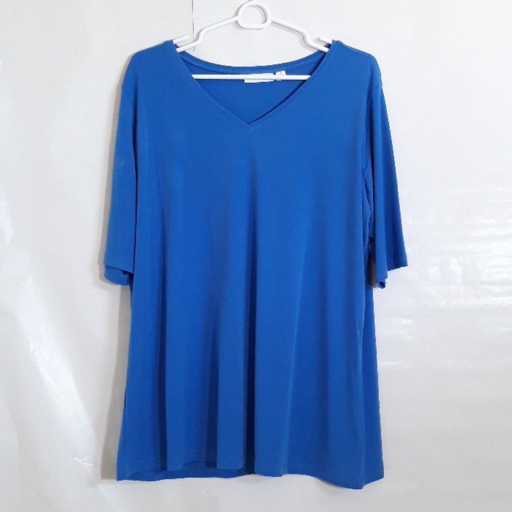Susan Graver Top Women Plus Size Blue Tee Shirt 1X